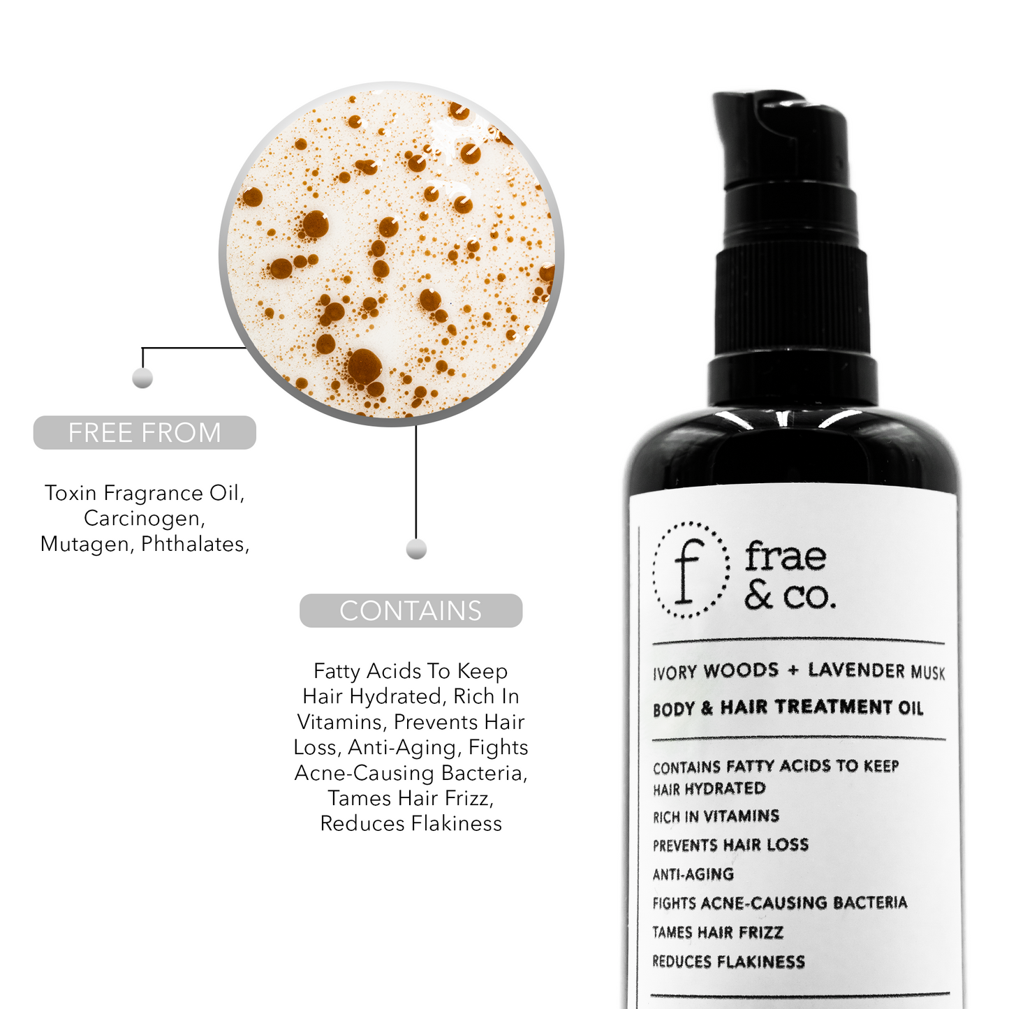 Body & Hair Treatment Oil: Ivory Woods + Lavender Musk