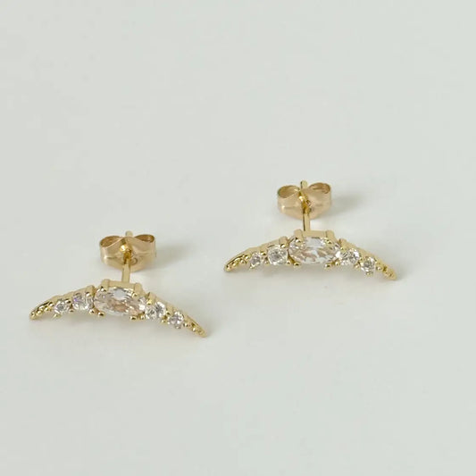 Crescent Moon Studs